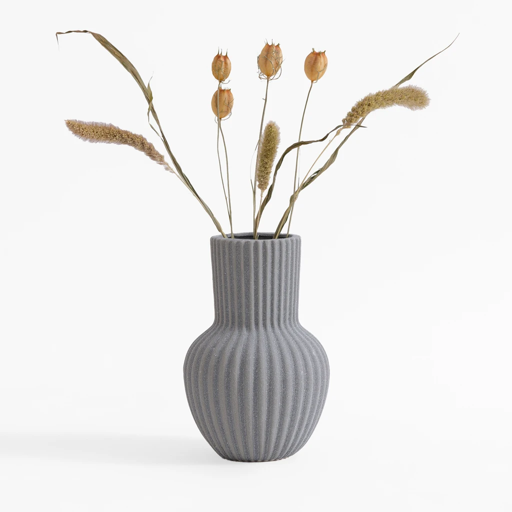 Keramická váza sivá 19,8 cm
