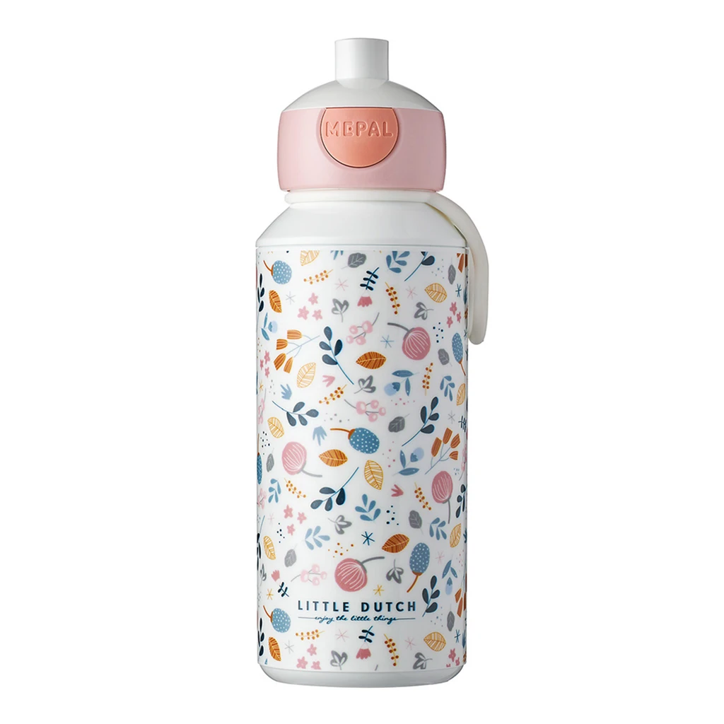 Fľaša na vodu pre deti pop-up Campus SPRING FLOWERS 400 ml