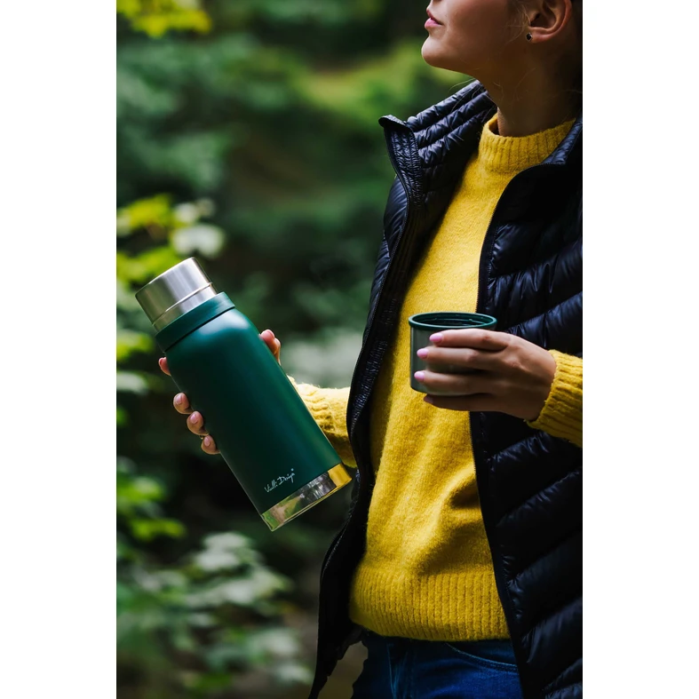 Termoska s 2 hrnčekmi zelená FUORI 1 l