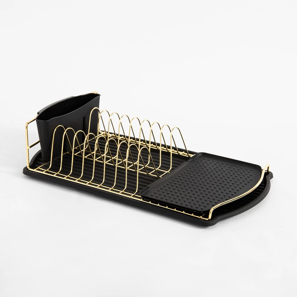 Sušička na riad čierno-zlatá 47,5x26,5x11 cm