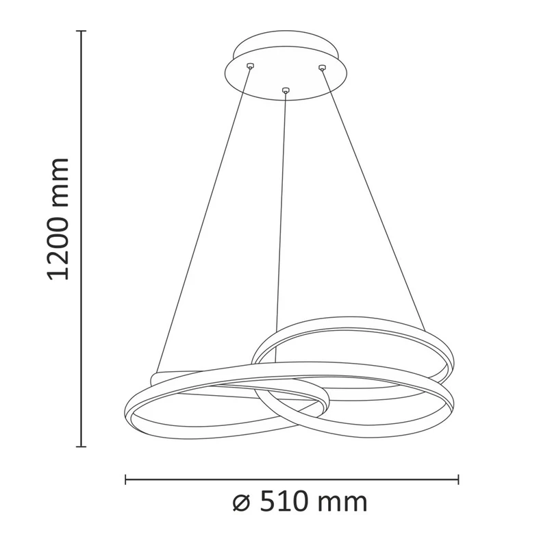 Luster na lanku LED chróm ORBI