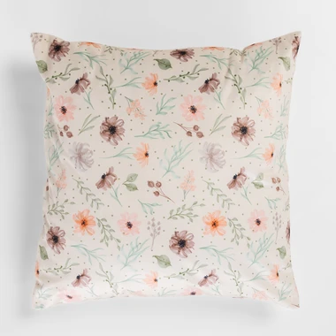 Dekoračná kvetinová obliečka na vankúš DAISY krémová 45x45 cm