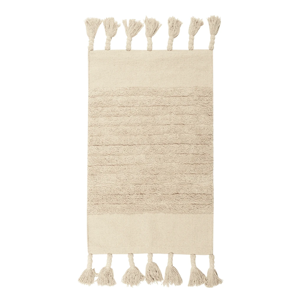 Bavlnený koberec BOHO so strapcami, krémový 60x100 cm