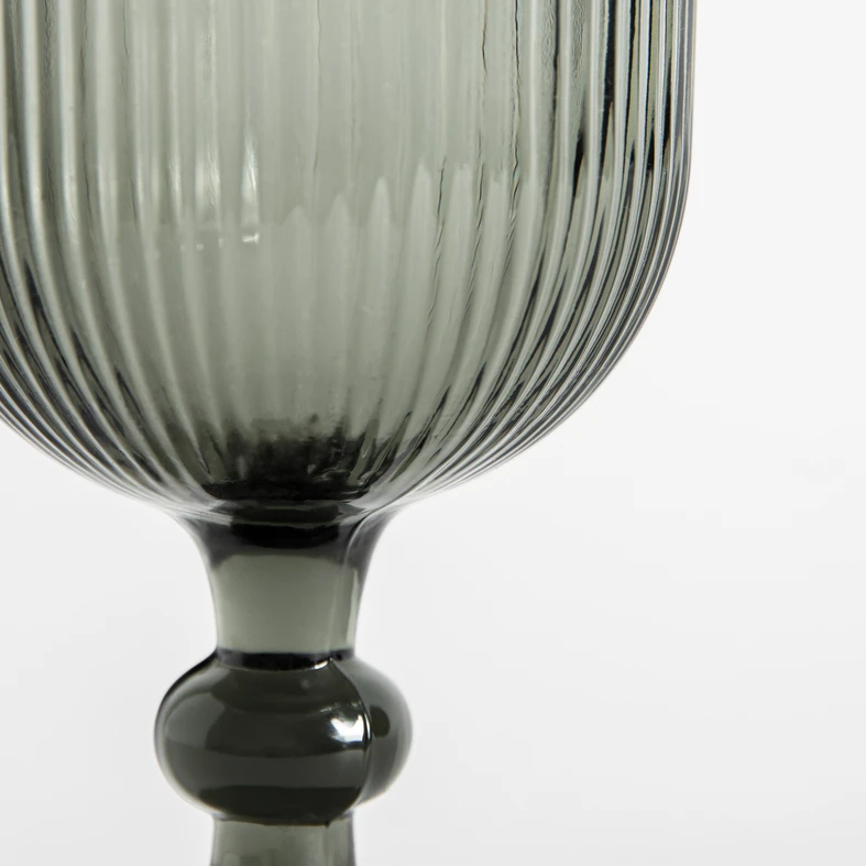 Sivý pohár vrúbkované sklo 330 ml