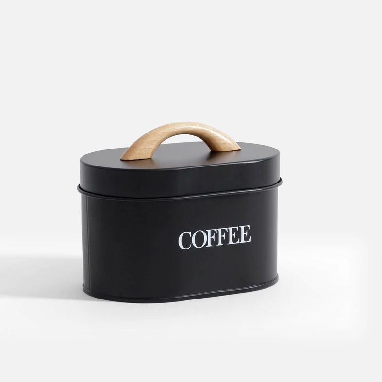 Kuchynská nádoba na kávu čierna 15 cm