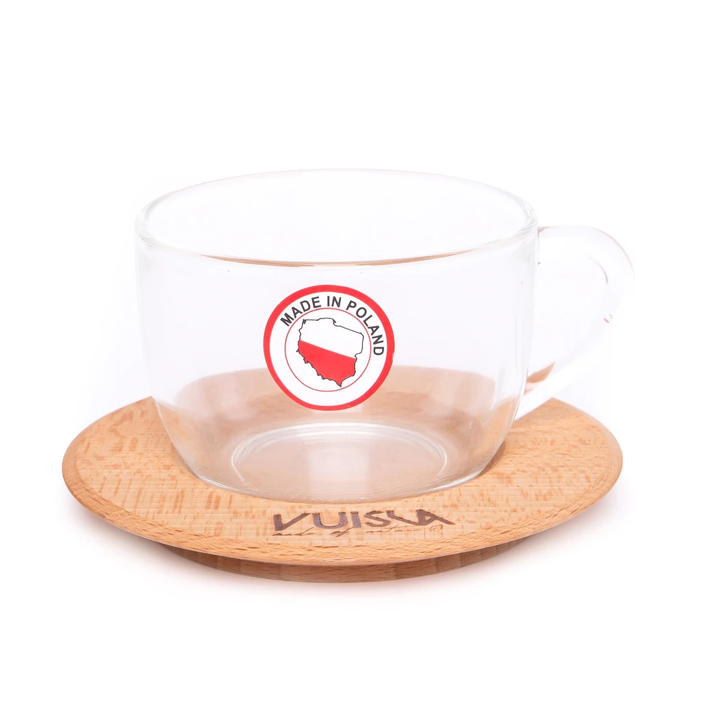Šálka s drevenou podšálkou VUISLA 250 ml