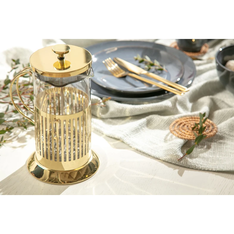 Kanvica zlatá s piestom ROYAL 1l