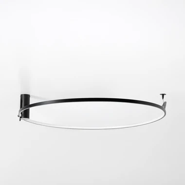 LED stropné svietidlo prsteň čierne HORIK 60 cm
