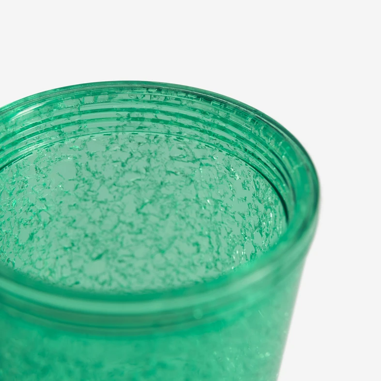 Kubek plastikowy ze słomką zielony 500 ml