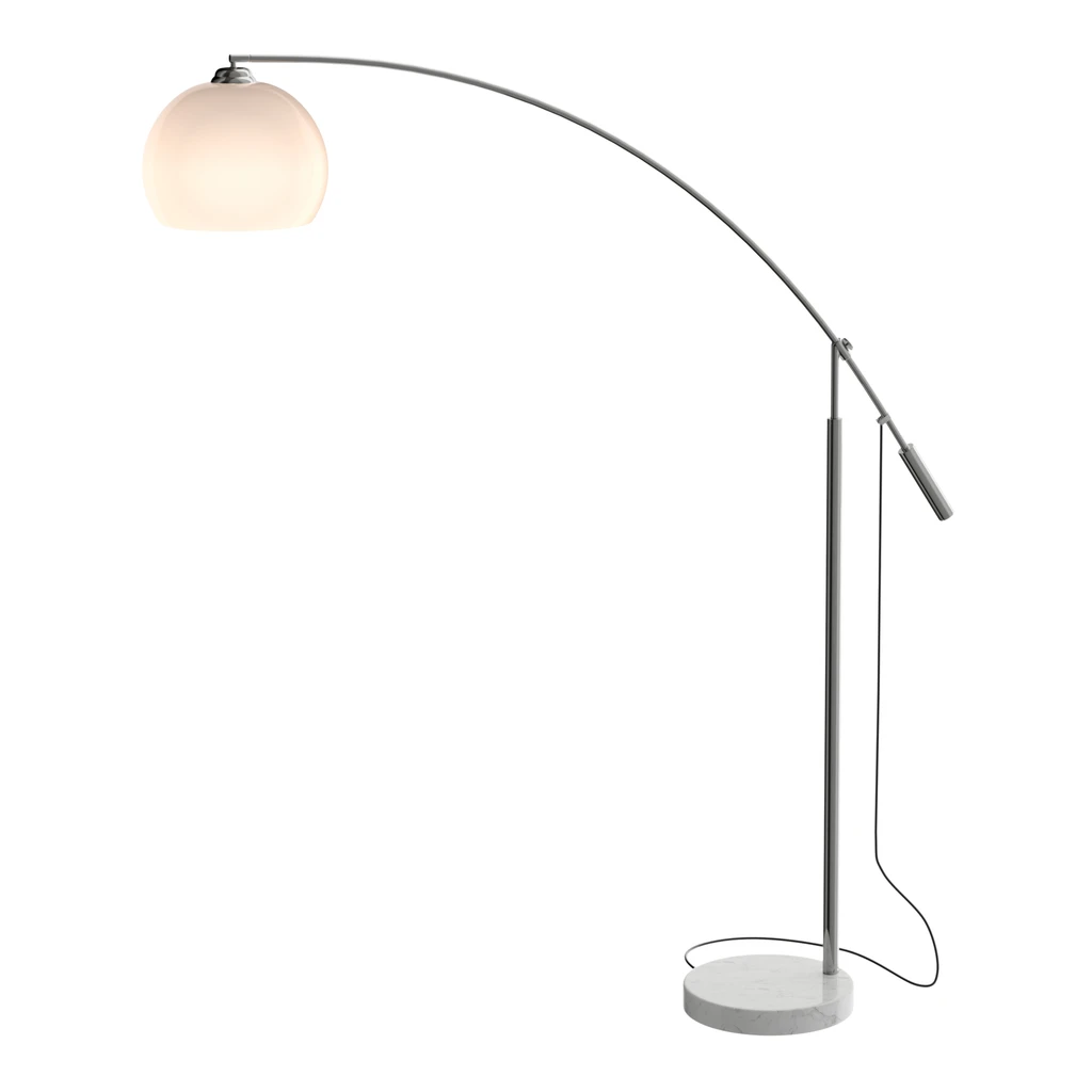 Oblúkové svietidlo do obývačky s kamenným podstavcom MADISON