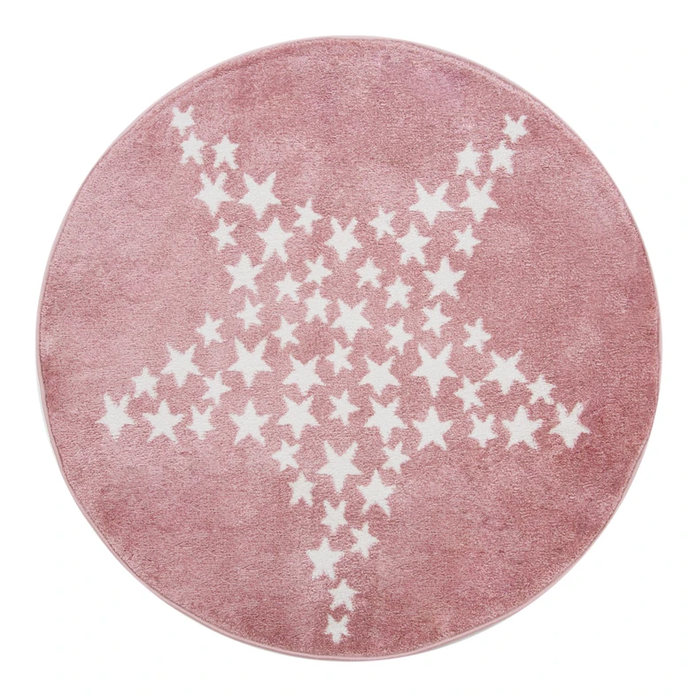 Koberec KIDS HVIEZDA okrúhly ružový 120 cm