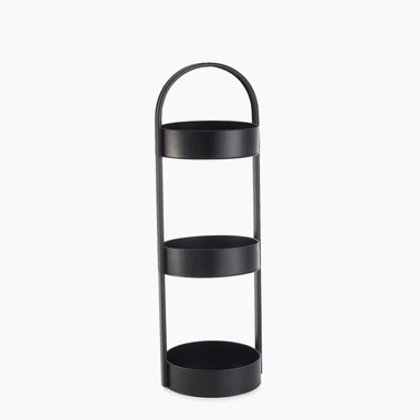 Kúpeľňová polica čierna 24,5x22,5x73 cm