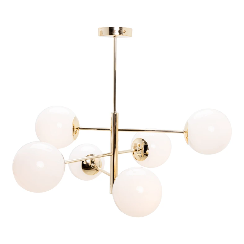 Závesná lampa gule 6-bodová zlatá AURORA