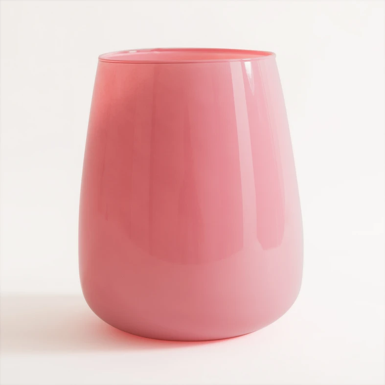 Sklenená váza ZINNIA ružová 23 cm