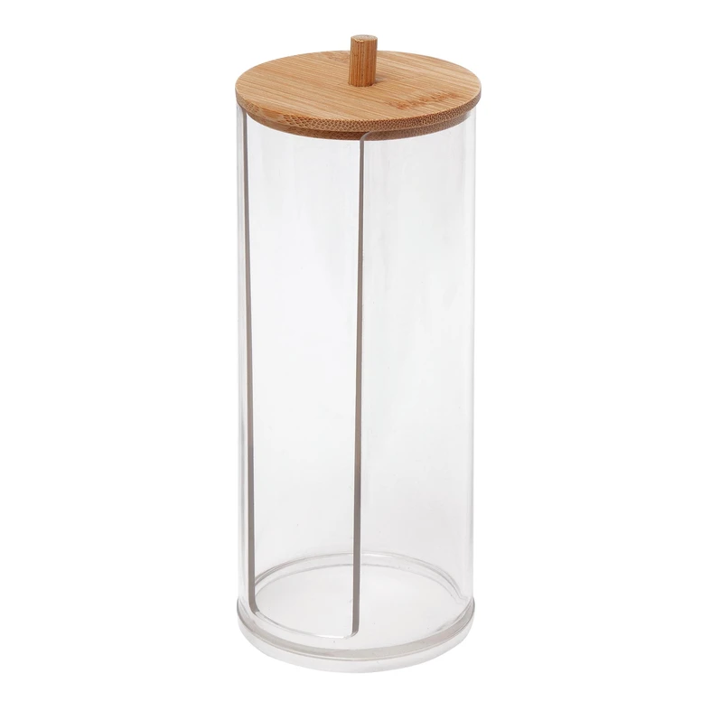 Nádoba na vatové tampóny s bambusovým vrchnákom 18,5 cm