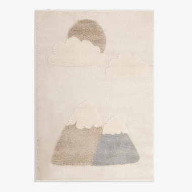 Krémový koberec s motívom hôr CLUDI 120x170 cm