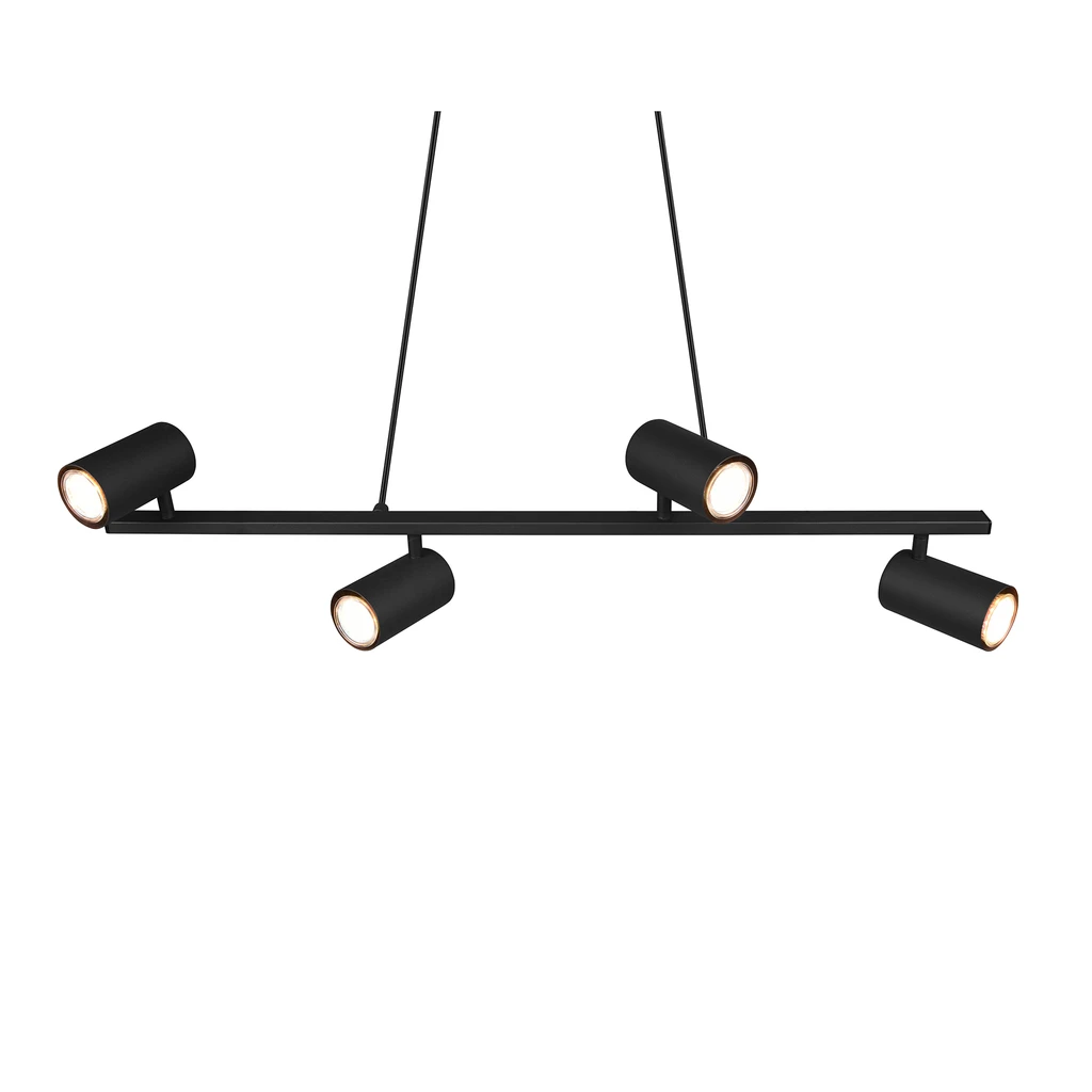 Luster na lanku čierny 4xGU10 MARLEY