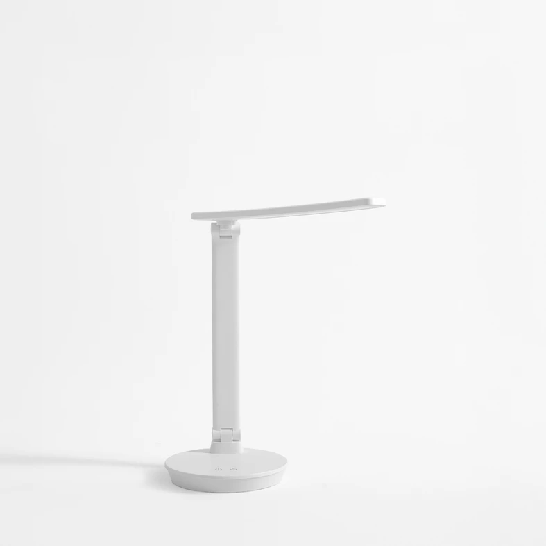 Stolná LED lampa s okrúhlou základňou biela