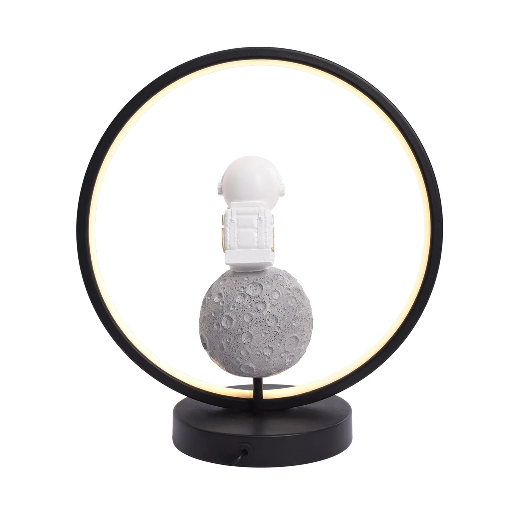 Lampa stołowa dekoracyjna LED ASTRONAUTA z wędką - wymiary.