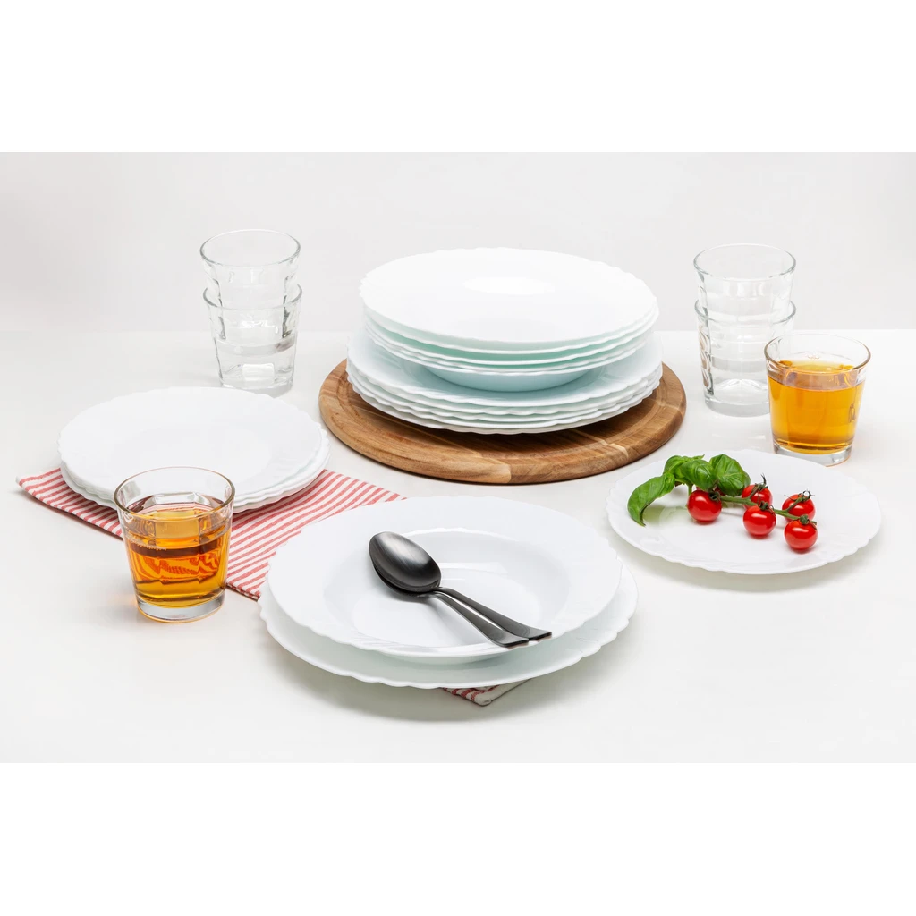 Obedová súprava 18 tanierov a 6 pohárov EBRO&CUBE, 24 prvkov