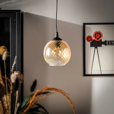 Závesné svietidlo v jantárovej farbe MIX fi 18 cm