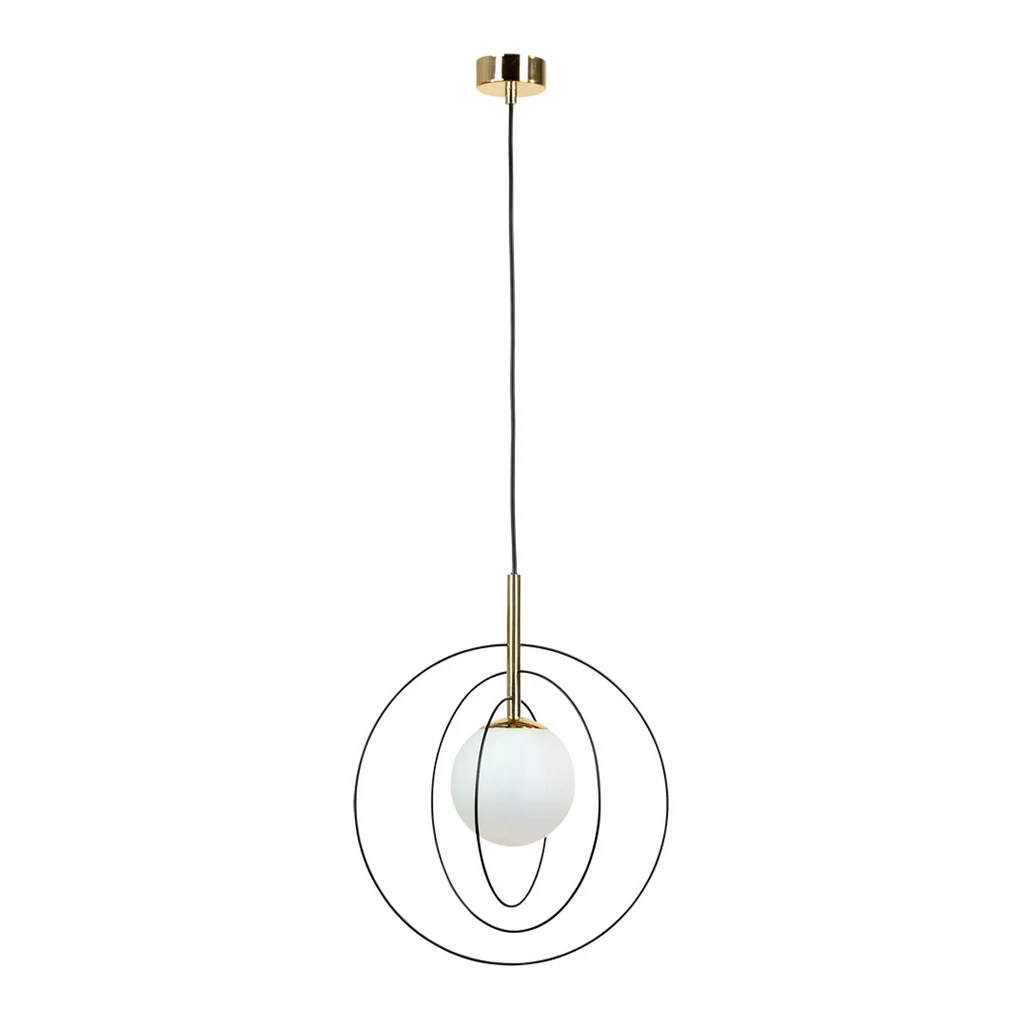 COSMO w kolorach czerni i złota posiada oprawę dla żarówki typu E14 i mocy maksymalnej 40W.