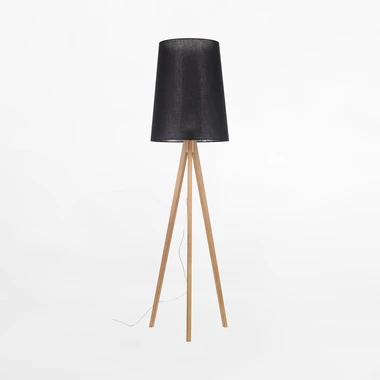 Stojacia lampa s čiernym tienidlom WALZ