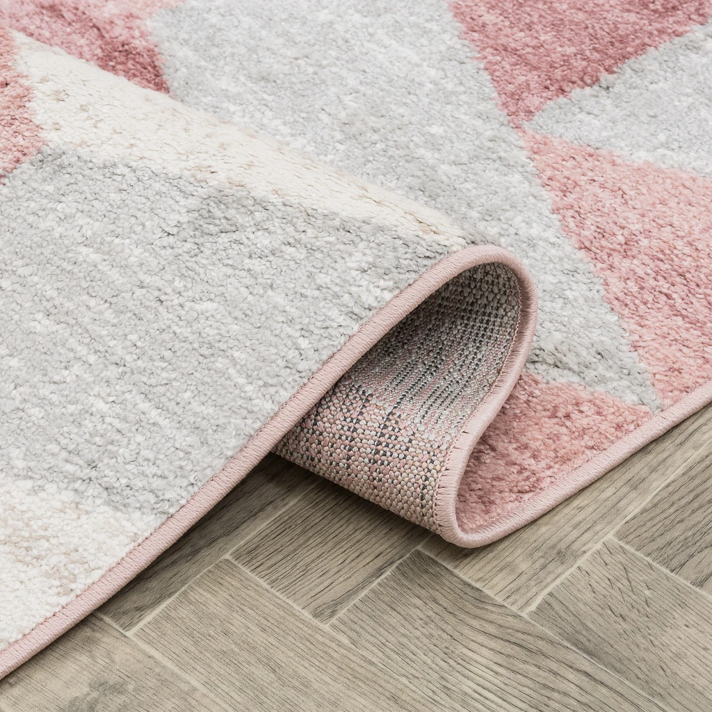 Ružovo-šedý koberec MILANO do predsiene 80x150 cm
