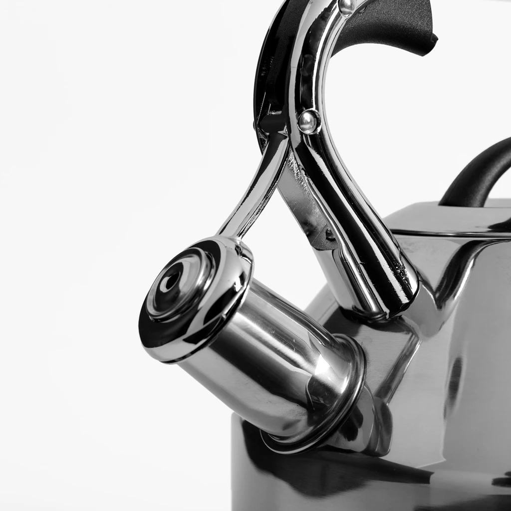 Srebrny czajnik z gwizdkiem na gaz i indukcję