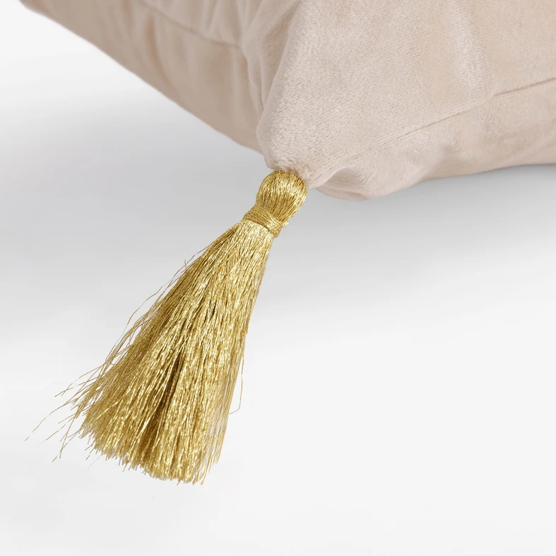 Prostokątna poszewka welurowa ze złotą palmą