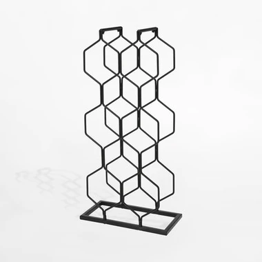 Kovový stojan na víno čierny