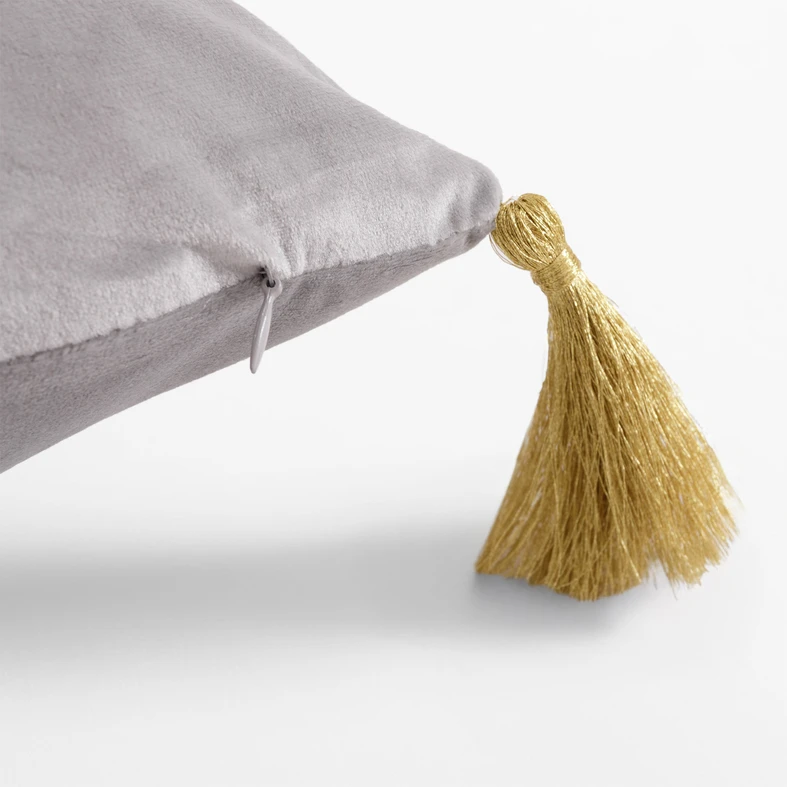 Srebrna poszewka welurowa ze złotą palmą