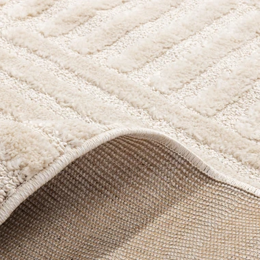 Bielo-krémový koberec geometrický MONTY 80x150 cm