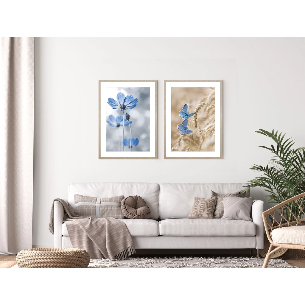 Obraz modrých kvetín BLUE NATURE I 53 x 73 cm