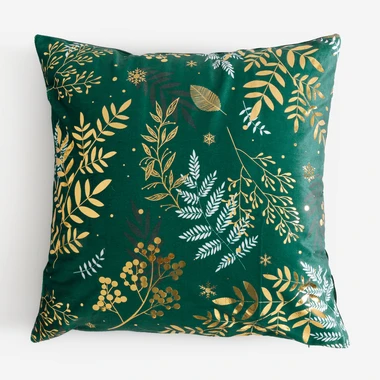 Dekoračná obliečka na vankúš zeleno-zlatá TEMMES 45x45 cm