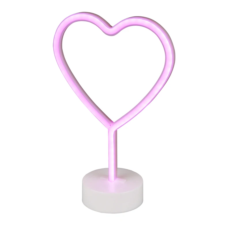 Dekoratívna stolná lampa LED NEON HEART