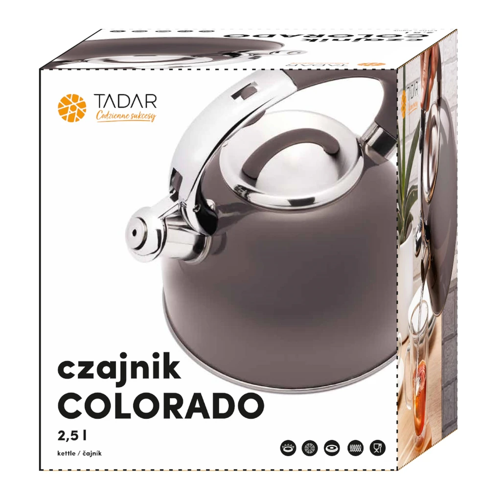 Plynová a indukčná varná kanvica šedá COLORADO 2,5 l