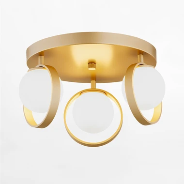 Stropné svietidlo 3 sférické tienidlá zlaté SATURNIA