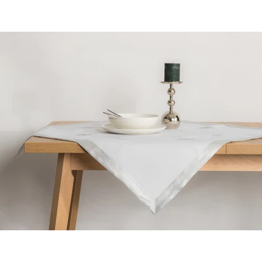 Vianočný obrus bielo-strieborný JULE 85x85 cm