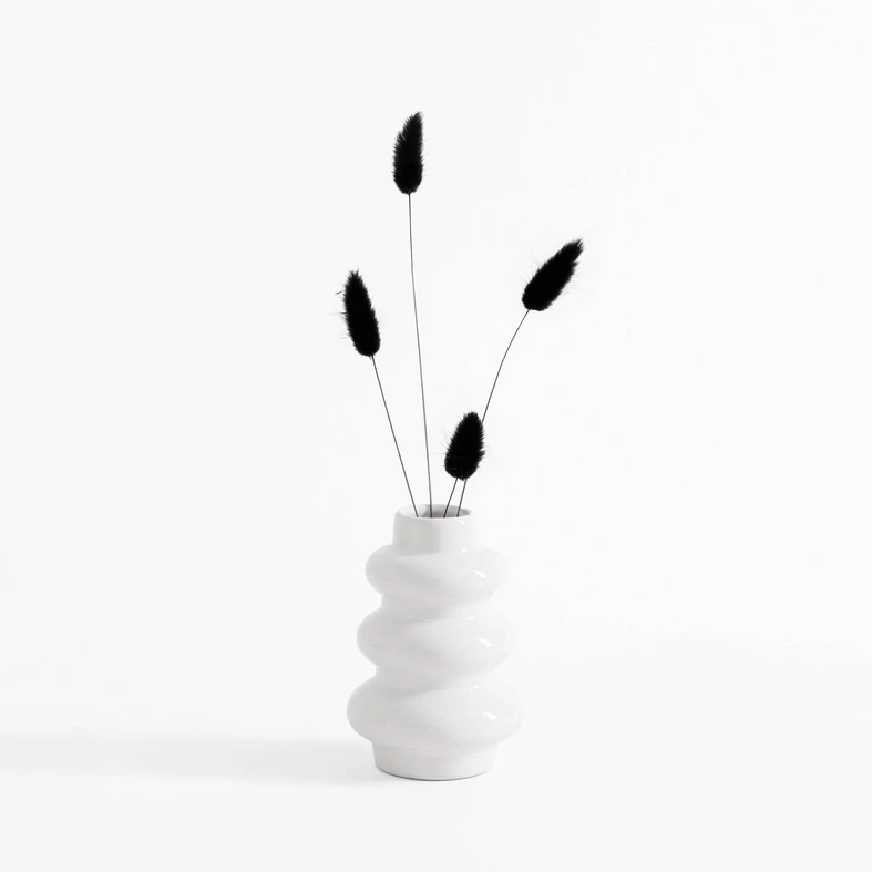 Váza snehuliak v bielej farbe 12 cm