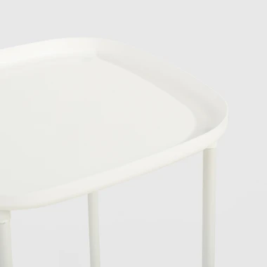 Príručný stolík na kolieskach s 2 poličkami biely 39x50 cm