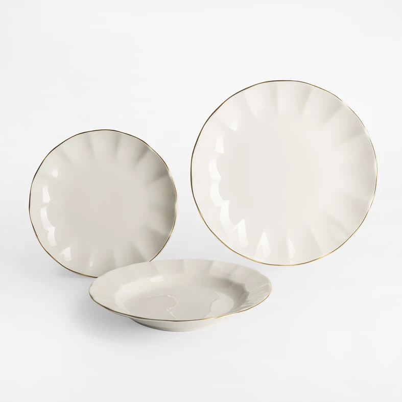 Jedálenská súprava v štýle glamour PERLA, 18 dielna