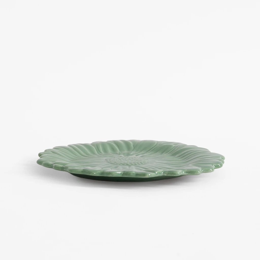 Deserowy talerz kwiatek zielony
