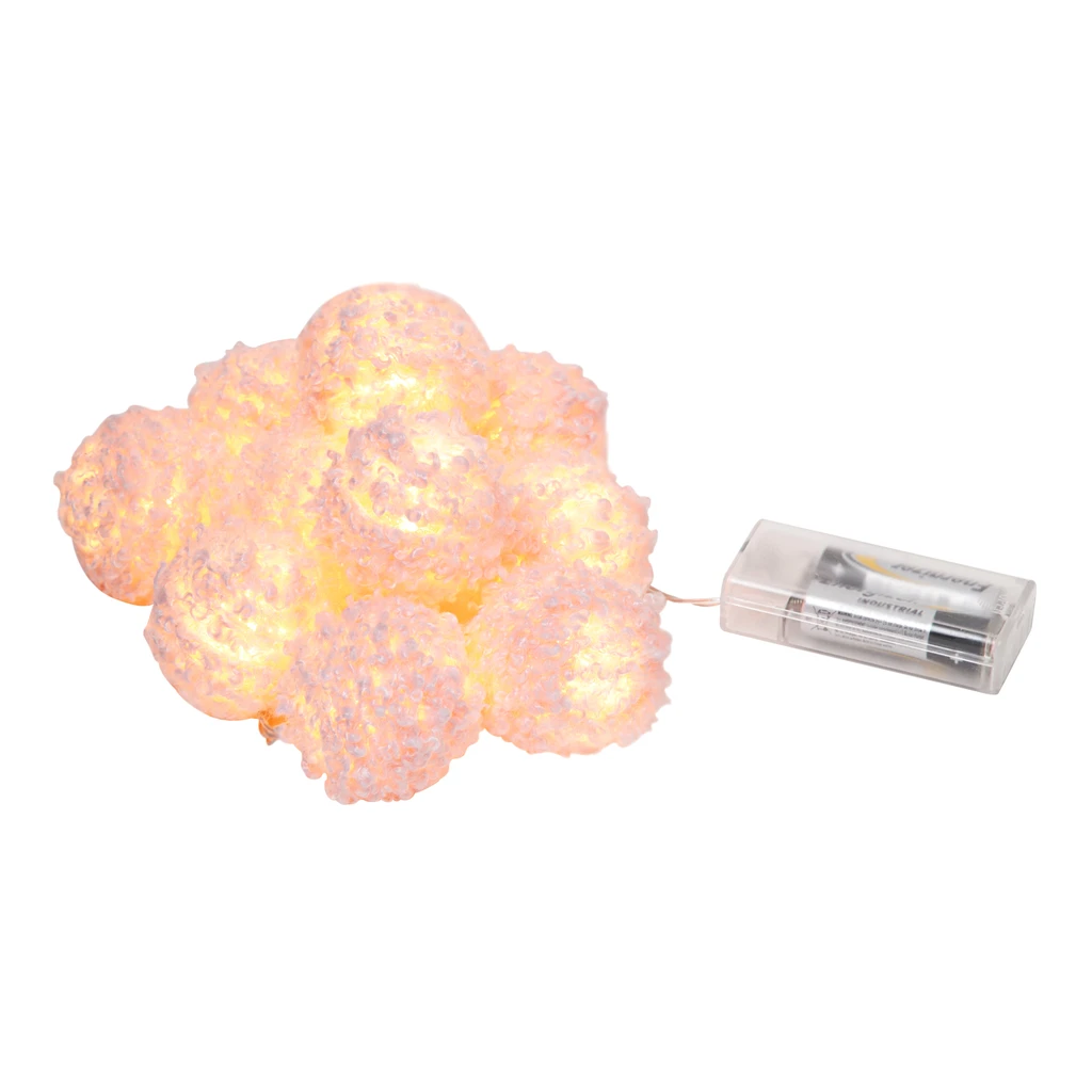 Girlanda świetlna LED pompony różowe 10 szt.