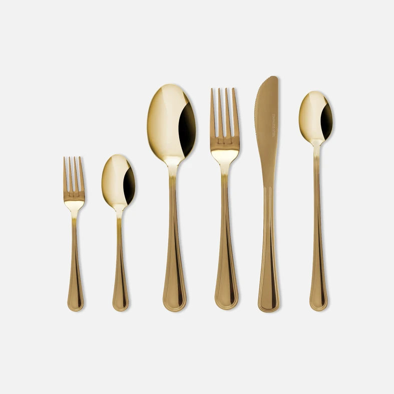 Súprava zlatých príborov LUCE, 24-dielna