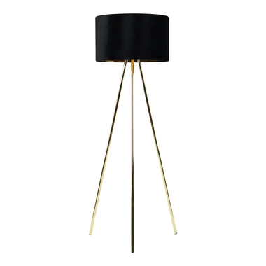 Stojacia lampa UMBERTO zlatá, čierne tienidlo