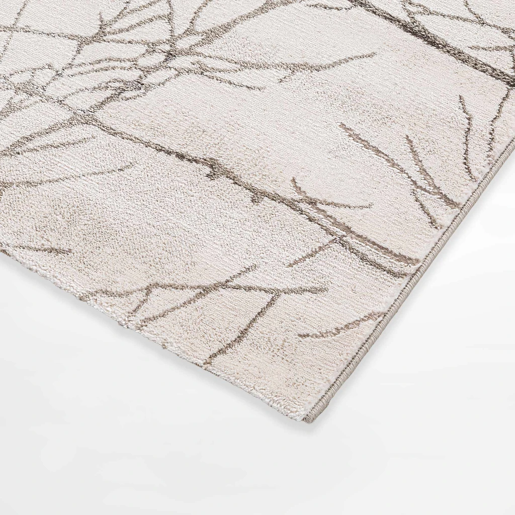 Koberec so vzorom konárov SPAZZIO, krémový, 80x150 cm