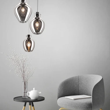 Závesná lampa 1xE27 BRESSO čierno-strieborná