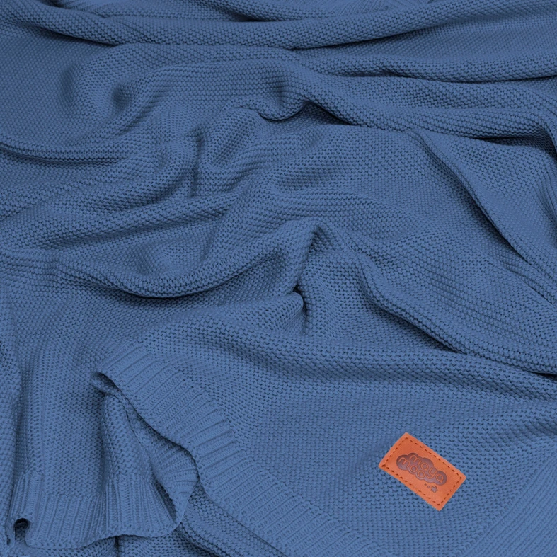 Detská deka bambusová modrá MAYA MOO 80x100 cm