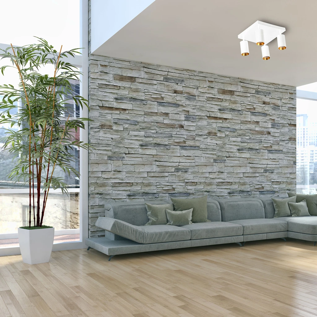 Stropná lampa 4-bodová bielo-zlatá MARIBEL IV